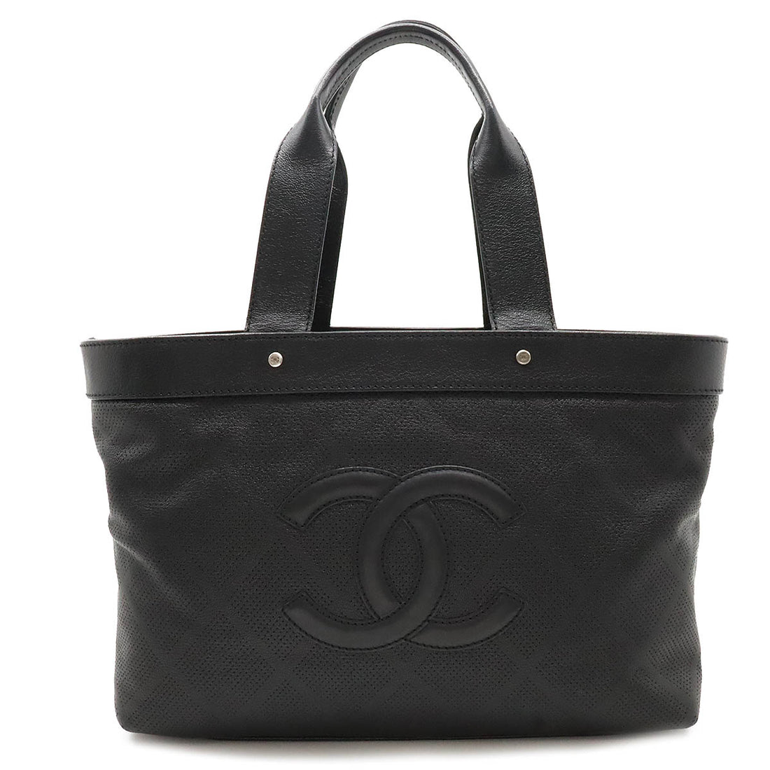 Chanel Leather Coco Mark Mesh Tote Bag A33936