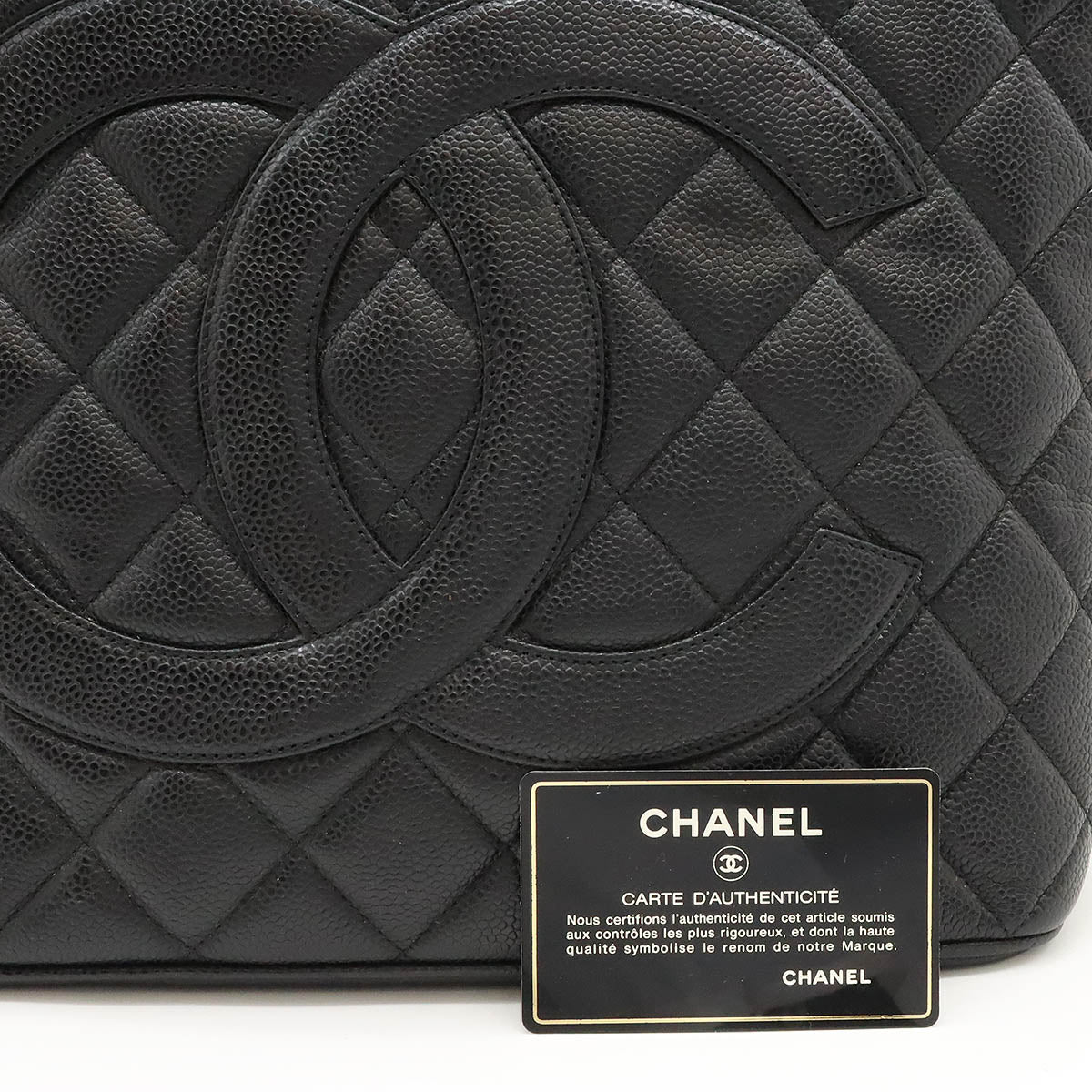 Chanel Caviar Skin Matelasse Coco Mark Reissue Tote Bag A01804 in Great Condition