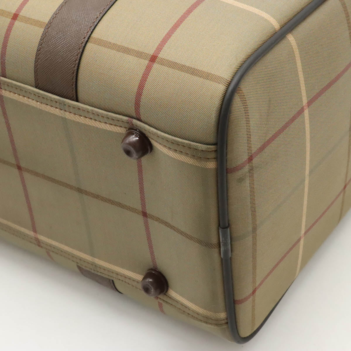 Burberry Check Canvas/Leather Boston Travel Bag in Great Condition