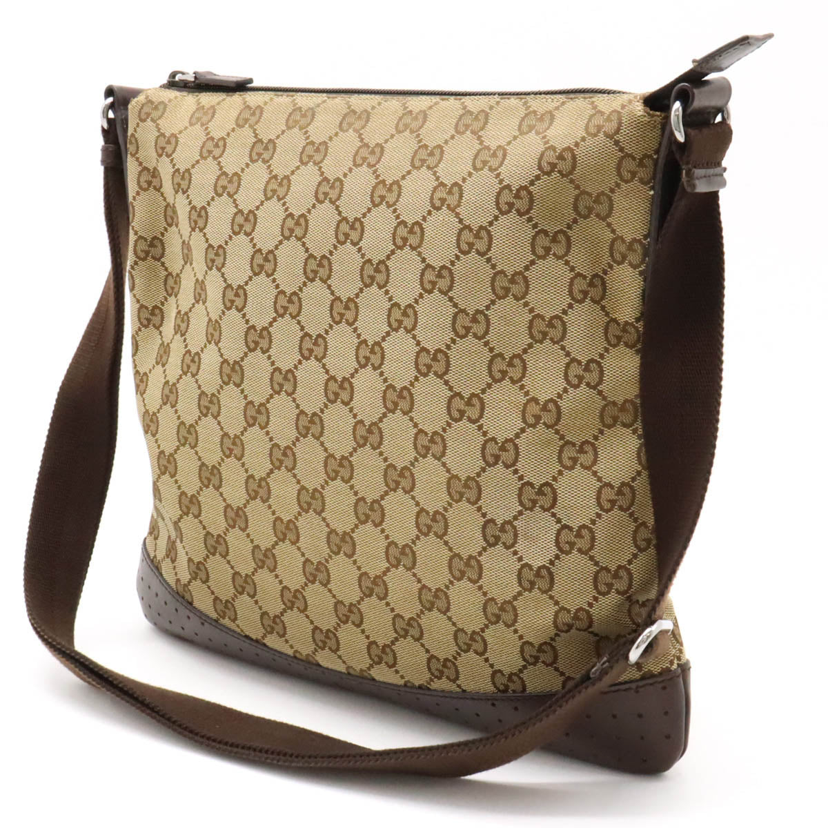 Gucci GG Canvas Leather Shoulder Bag 145857