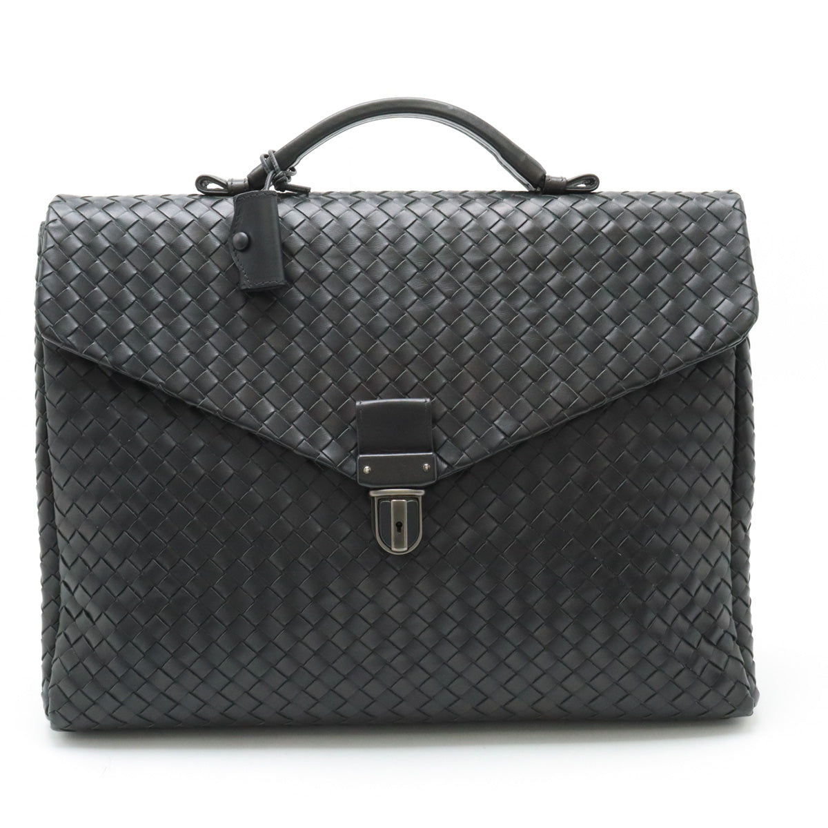 Bottega Veneta Intrecciato Leather Briefcase Black