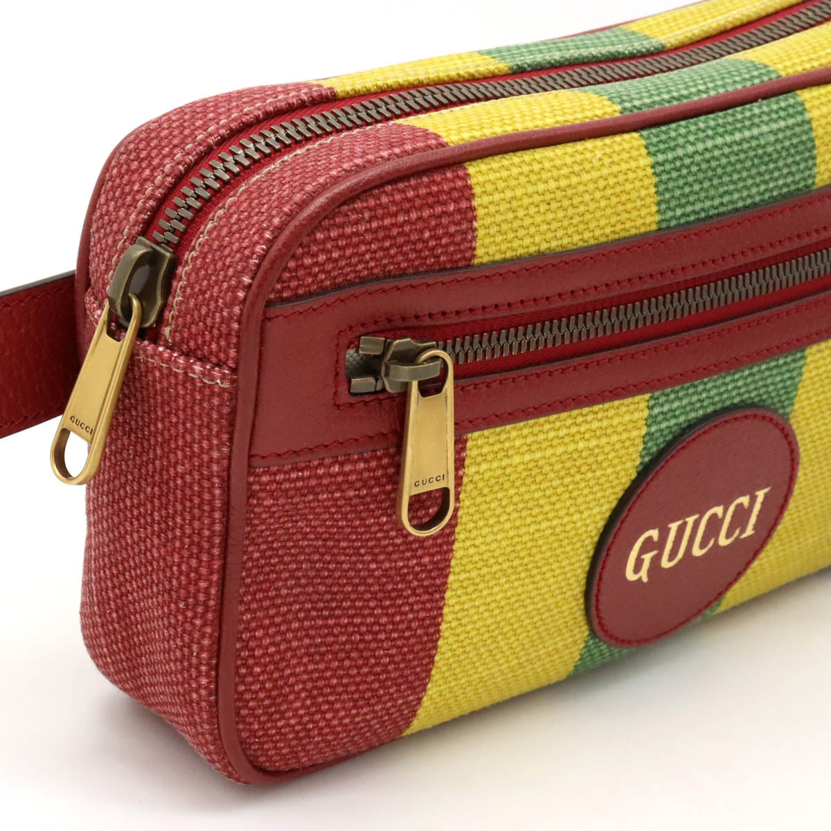 Gucci Canvas Leather Stripe Body Bag 2WAY