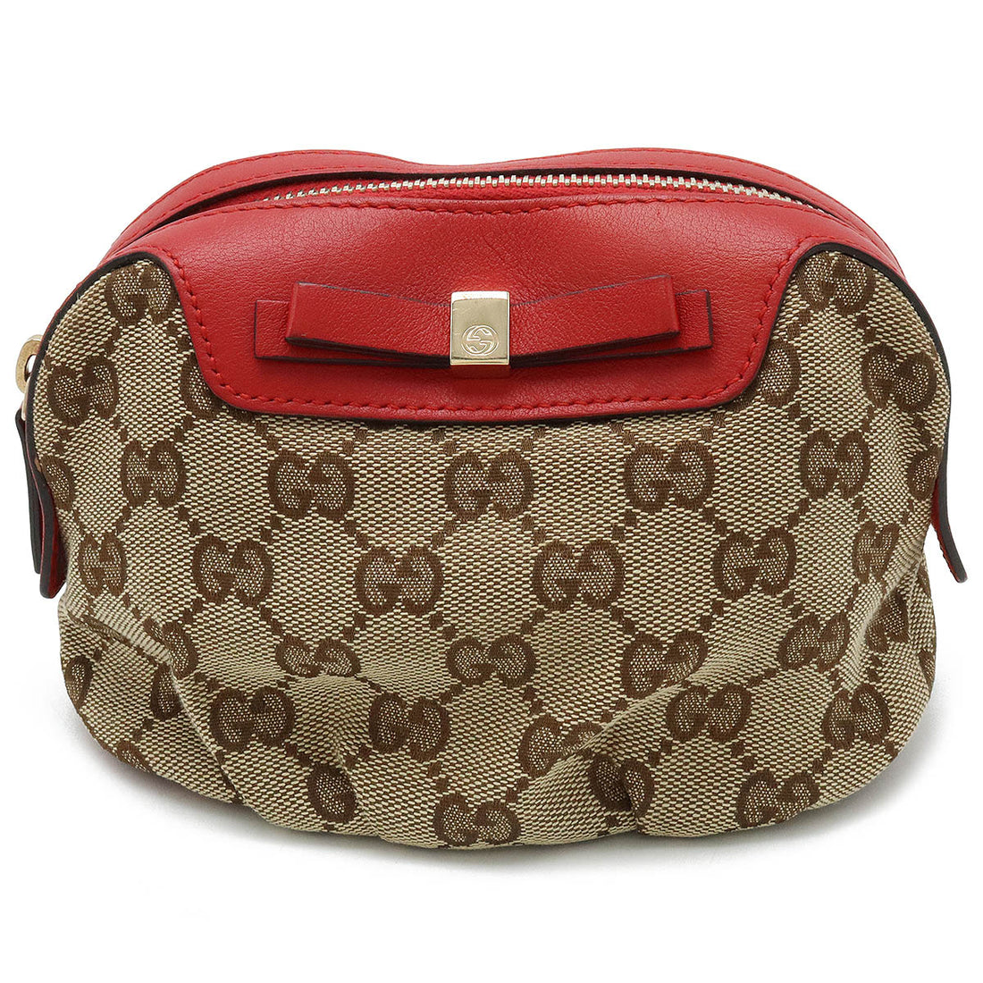 Gucci GG Canvas Ribbon Multi Pouch Cosmetic Bag 282663