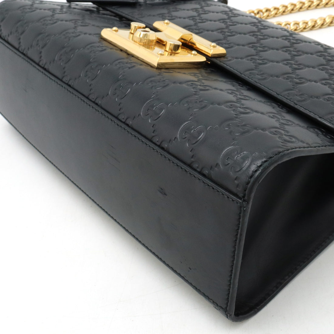 Gucci Leather Padlock Shoulder Bag Black