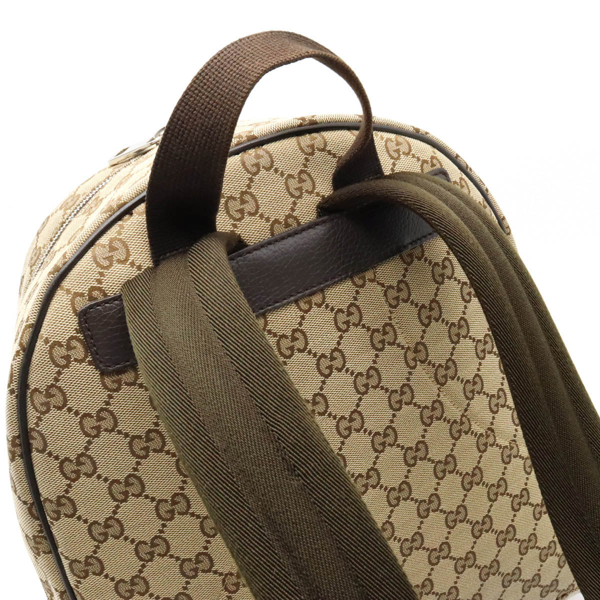 Gucci GG Canvas Leather Backpack 449906 in Very Good Condition