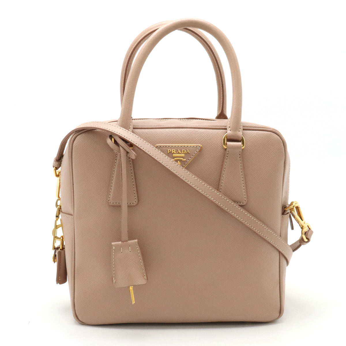 Prada Saffiano Leather 2WAY Handbag Beige