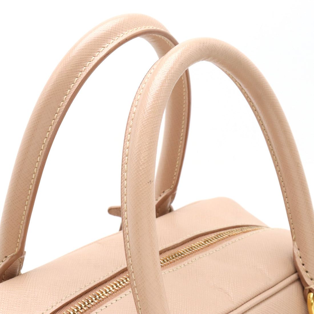 Prada Saffiano Leather 2WAY Handbag Beige in Very Good Condition