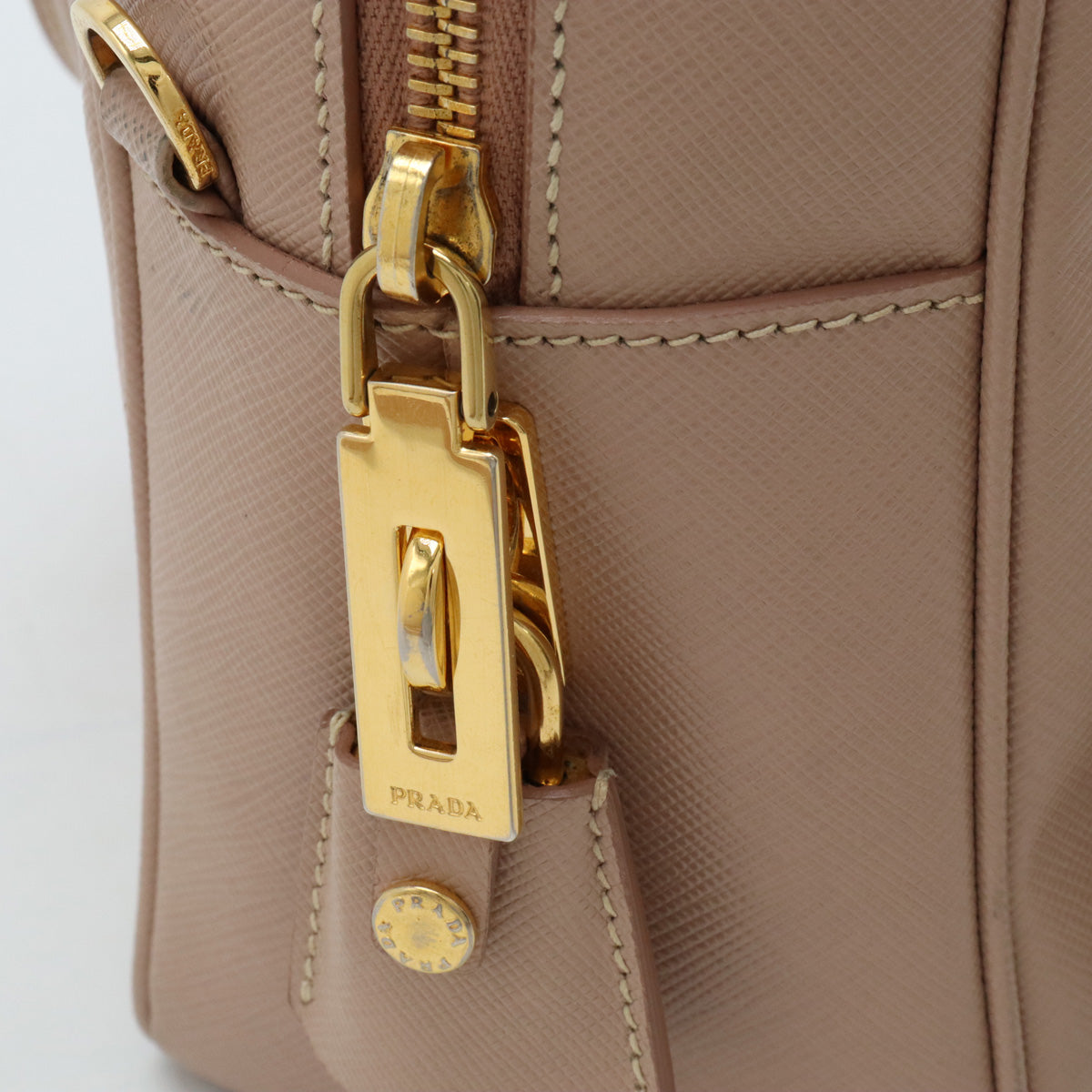 Prada Saffiano Leather 2WAY Handbag Beige