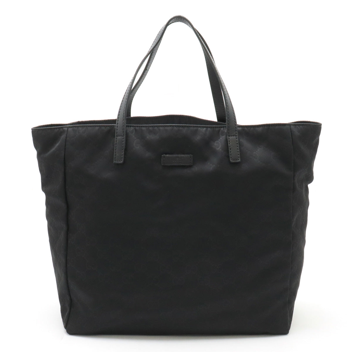 Gucci GG Nylon Leather Tote Bag Black