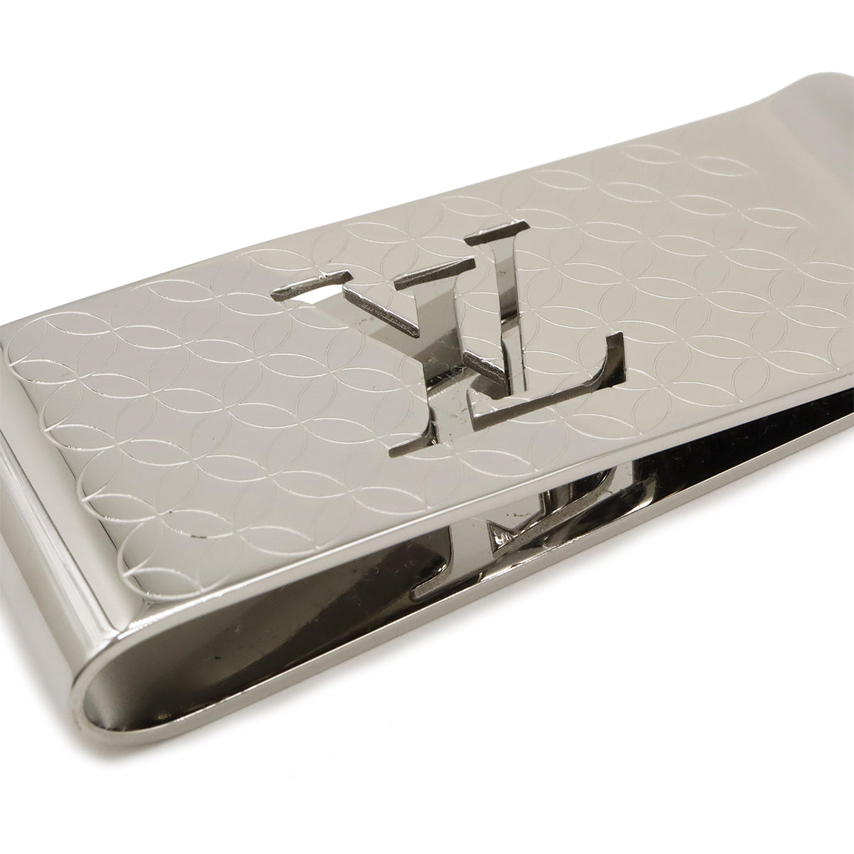 Louis Vuitton Money Clip Silver M65041 in Pristine Condition