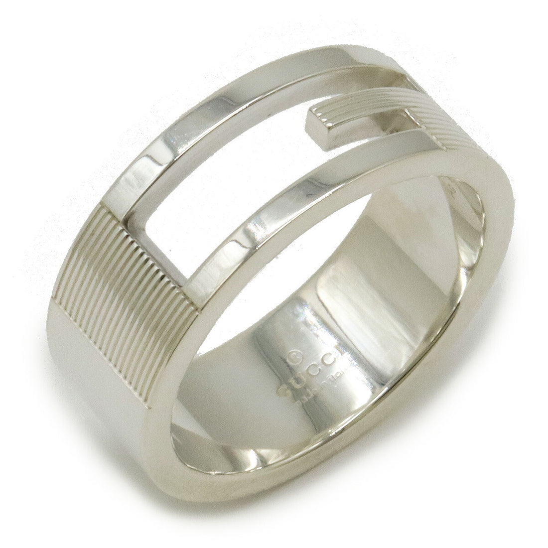 Gucci Branded G Open Ring Ag925 Silver