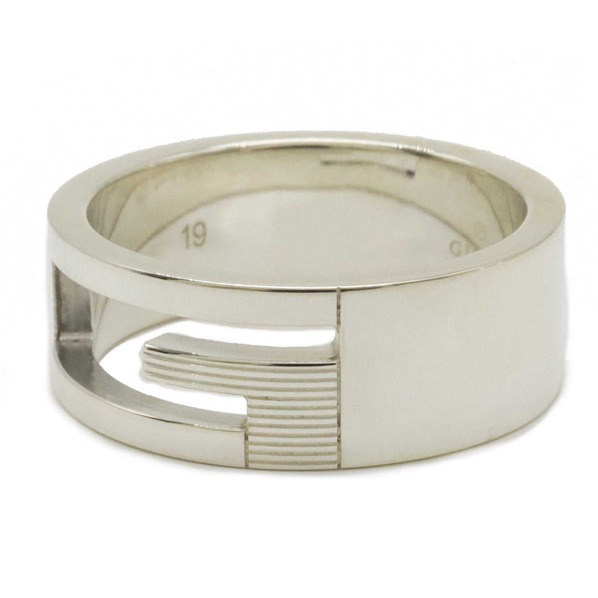 Gucci Branded G Open G Ring Ag925 Silver in Pristine Condition