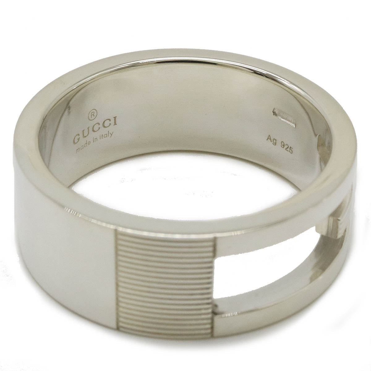 Gucci Branded G Open G Ring Ag925 Silver in Pristine Condition