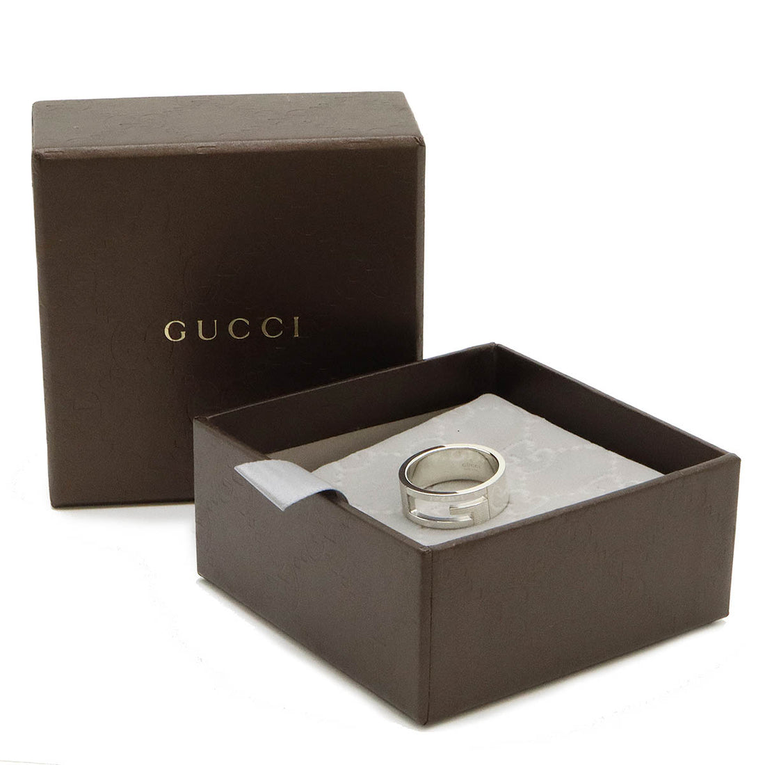 Gucci Branded G Open Ring Ag925 Silver