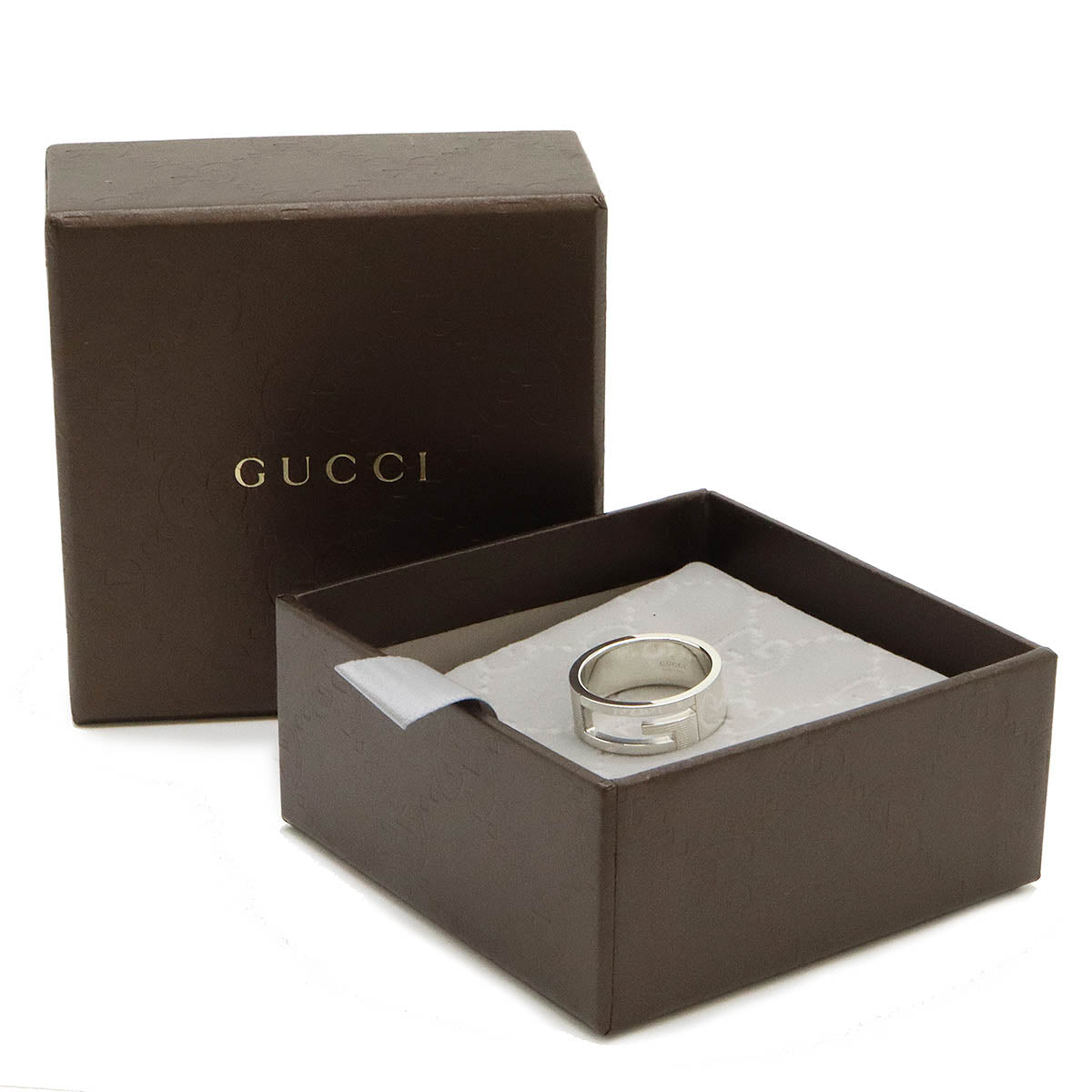 Gucci Branded G Open G Ring Ag925 Silver in Pristine Condition