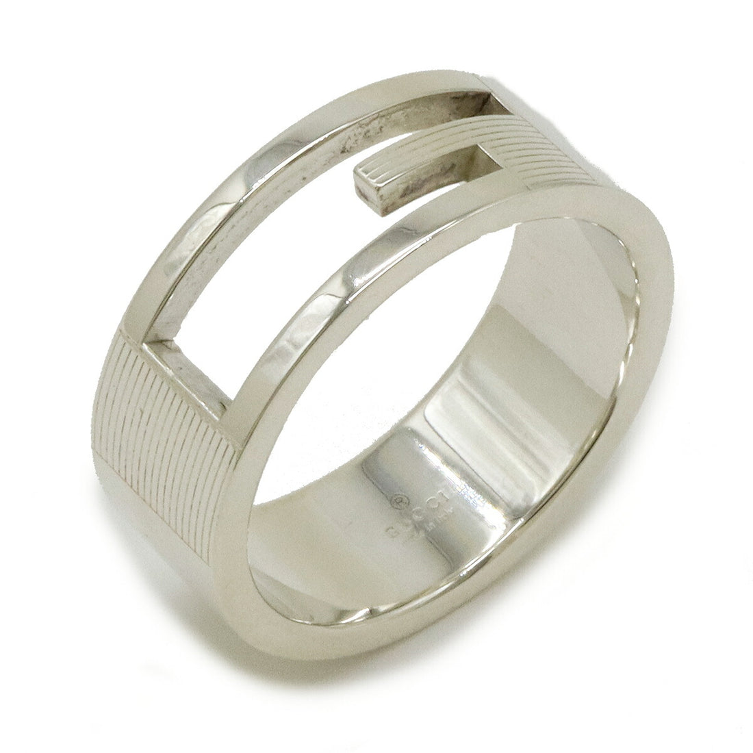 Gucci Branded G Open Ring Silver Ag925