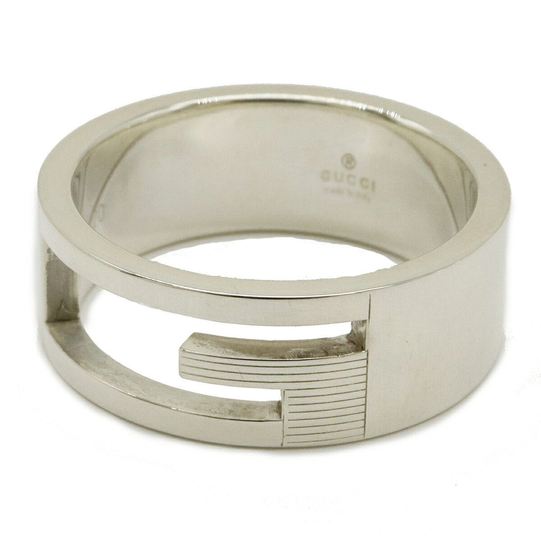 Gucci Branded G Open Ring Silver Ag925