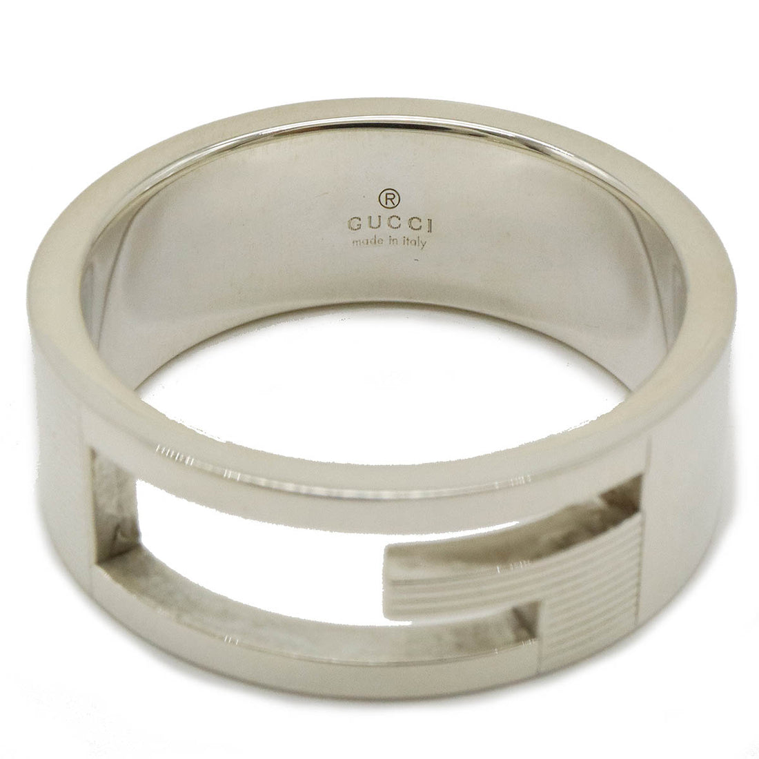 Gucci Branded G Open Ring Silver Ag925