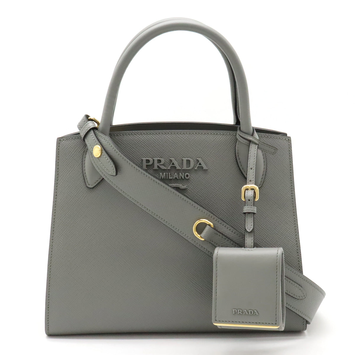 Prada Monochrome Small Leather Handbag 1BA156 in Pristine Condition