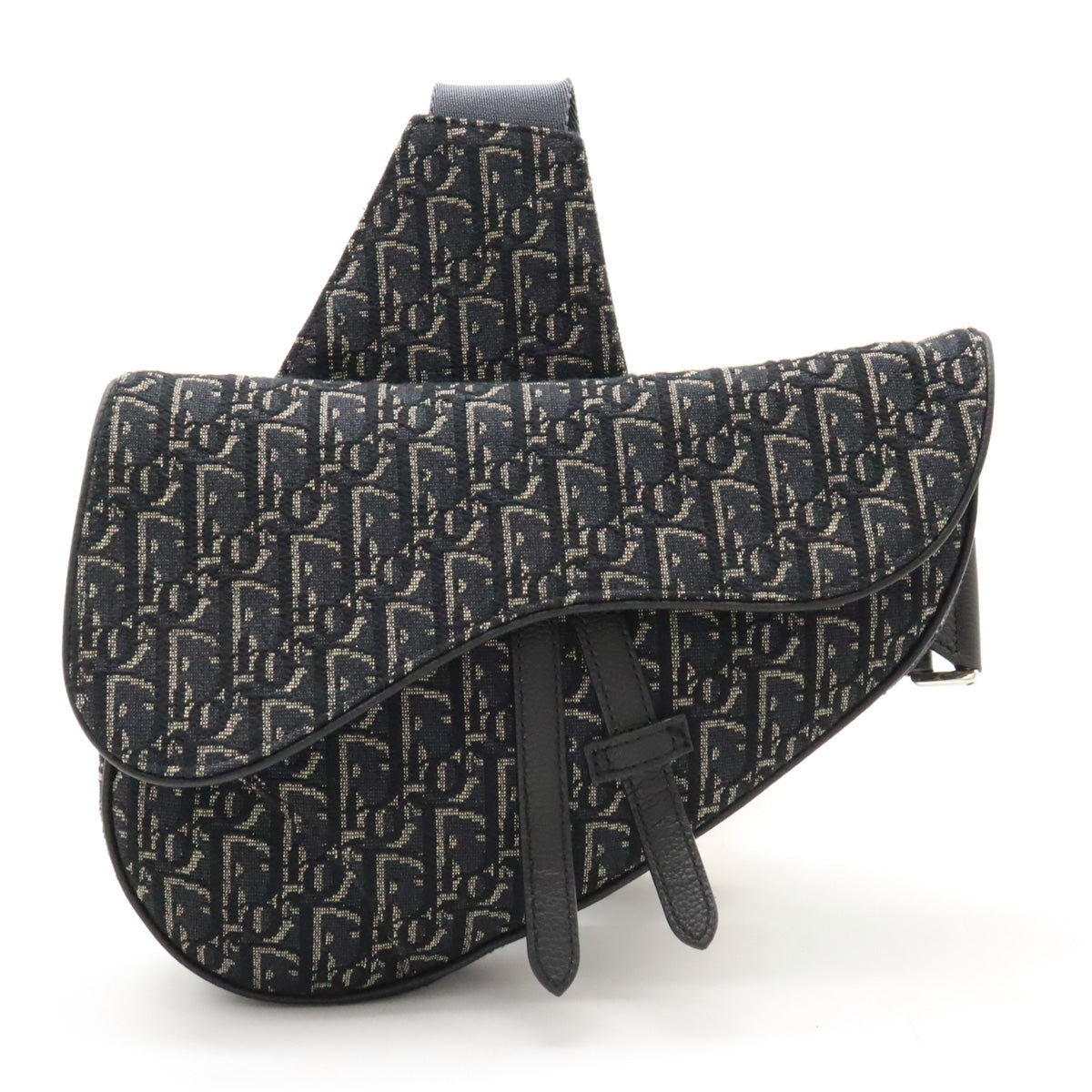 Dior Homme Oblique Jacquard Saddle Bag Canvas/Leather in Pristine Condition