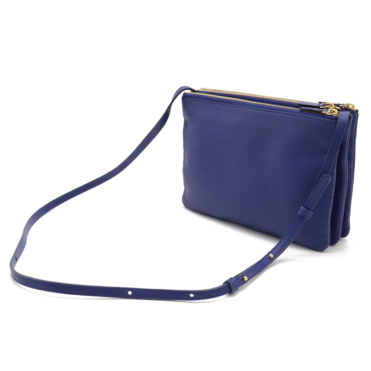 Celine Trio Large Lambskin Shoulder Bag Blue