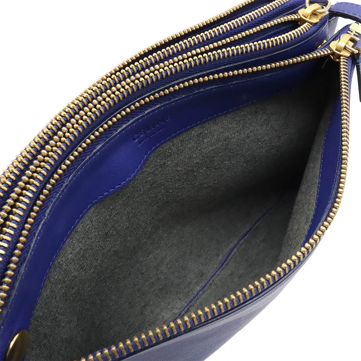 Celine Trio Large Lambskin Shoulder Bag Blue