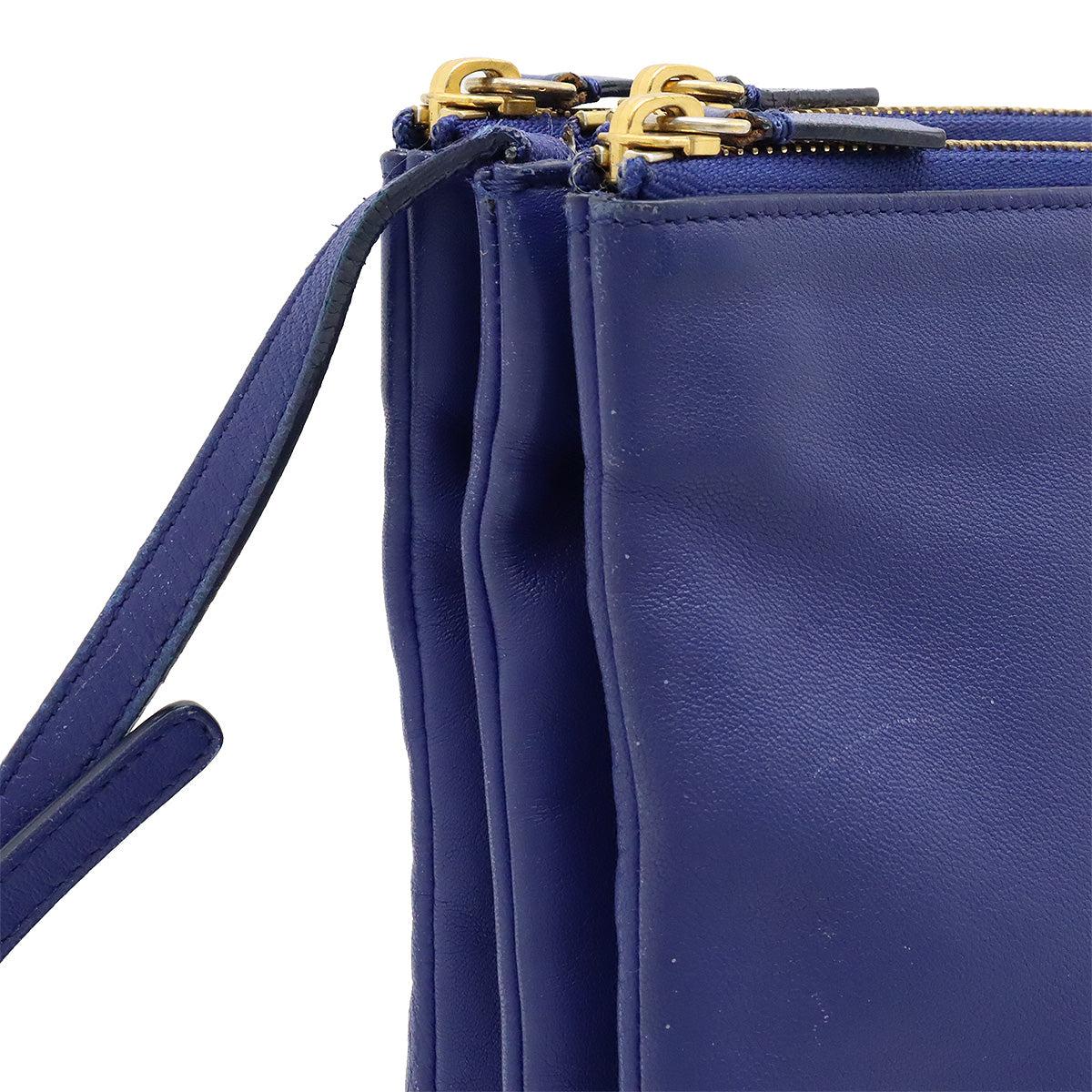 Celine Trio Large Lambskin Shoulder Bag Blue