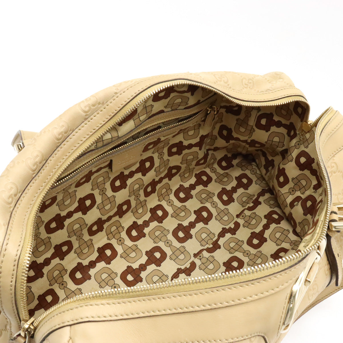 Gucci Interlocking G Leather Tote Bag Beige