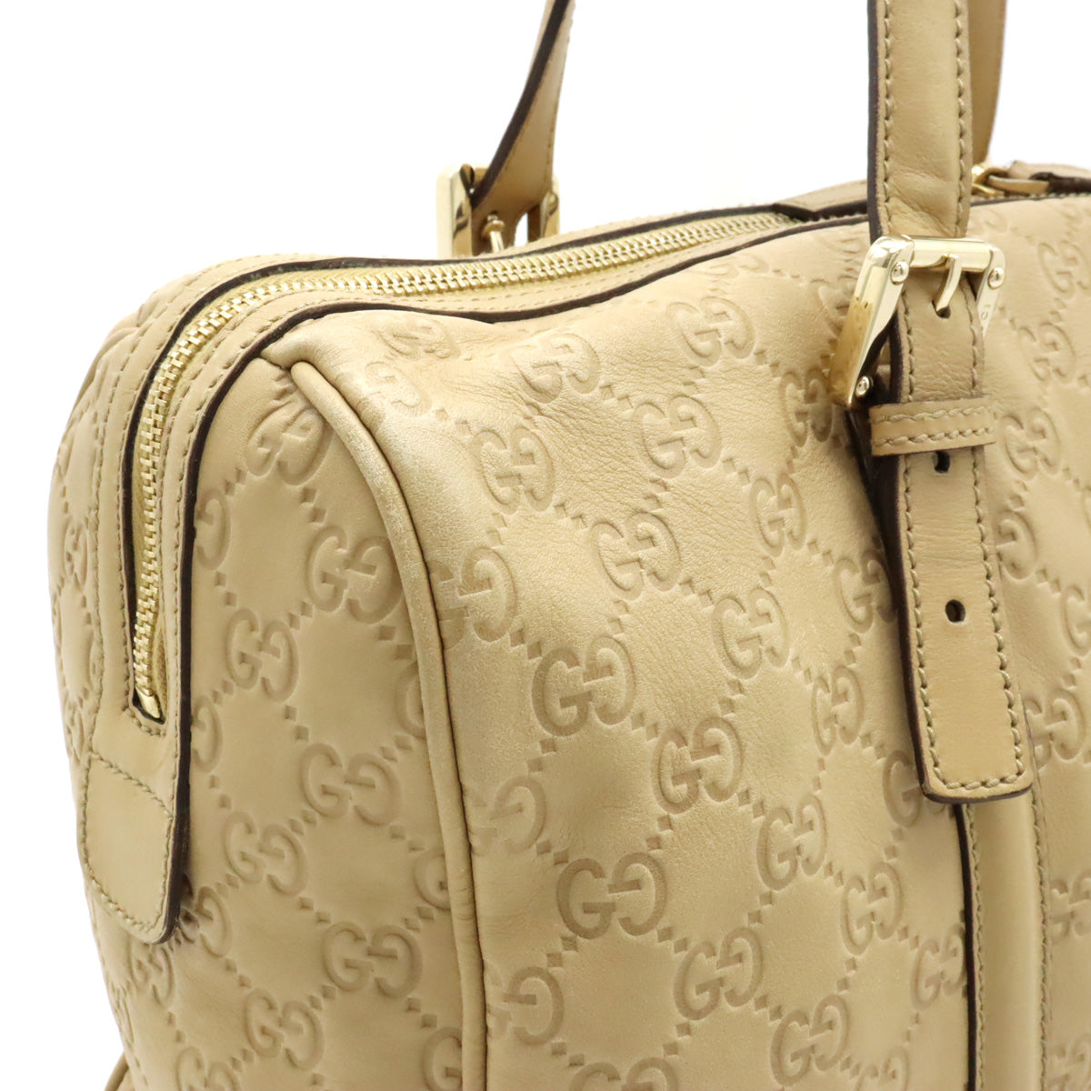 Gucci Interlocking G Leather Tote Bag Beige