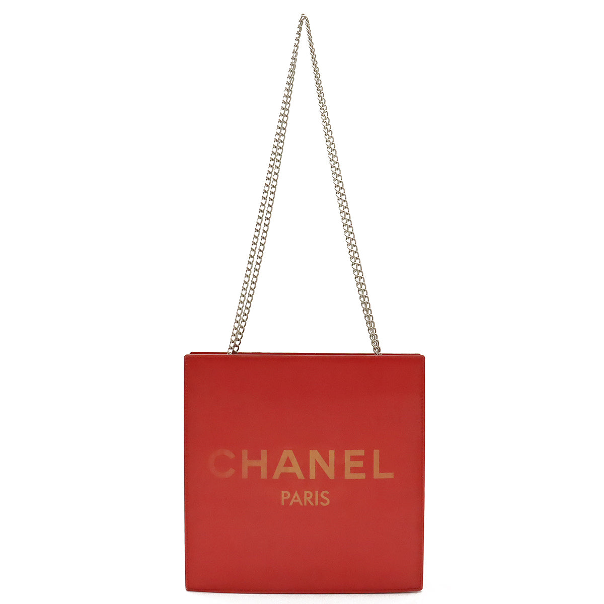 Chanel Hologram Coco Mark Chain Shoulder Bag Red in Very Good Condition