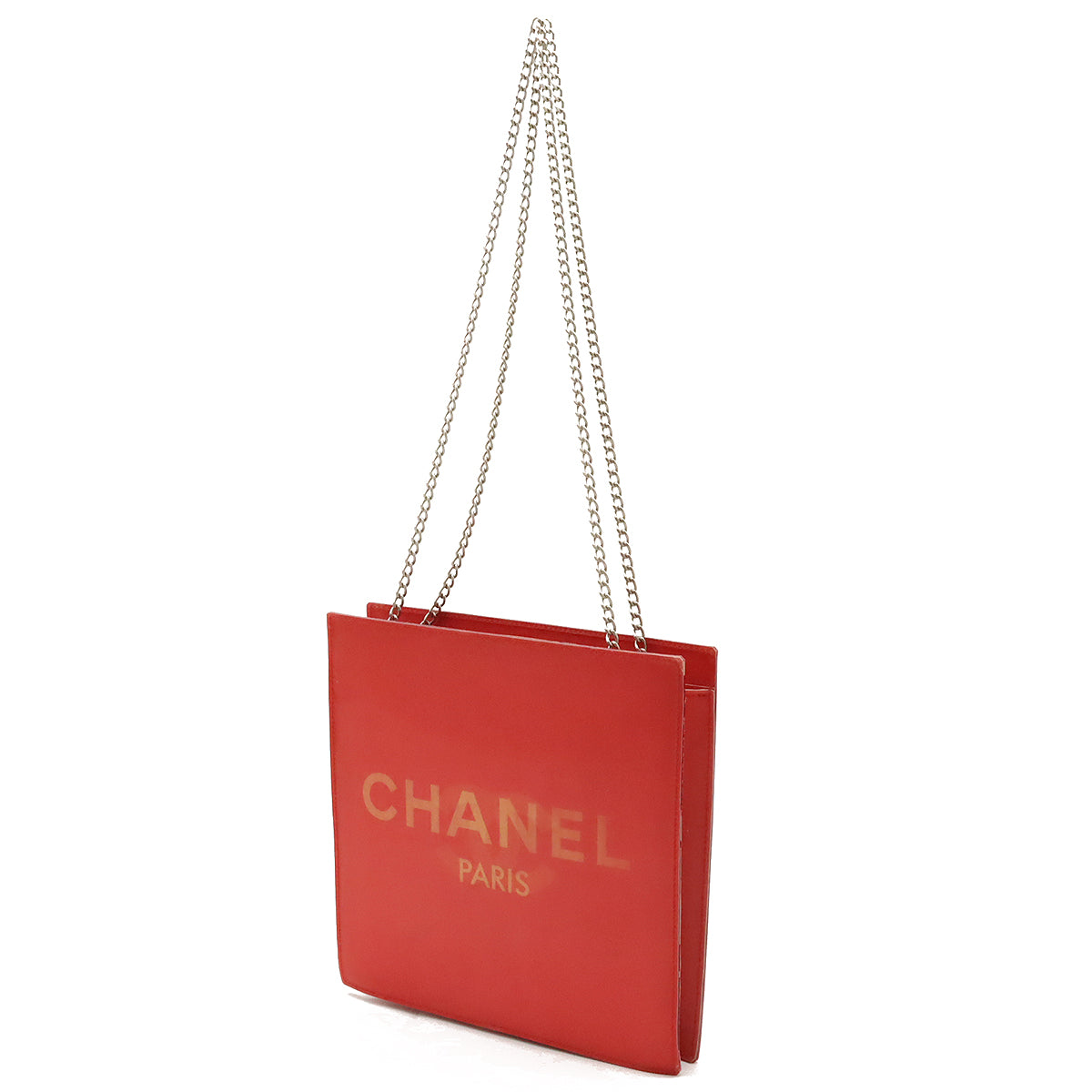 Chanel Hologram Coco Mark Chain Shoulder Bag Red in Very Good Condition