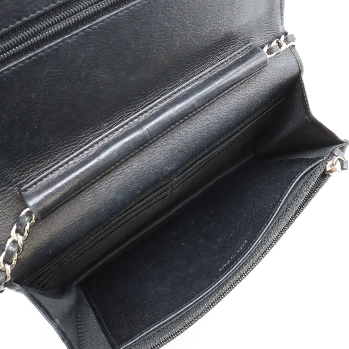 Chanel Camellia Coco Mark Leather Chain Wallet