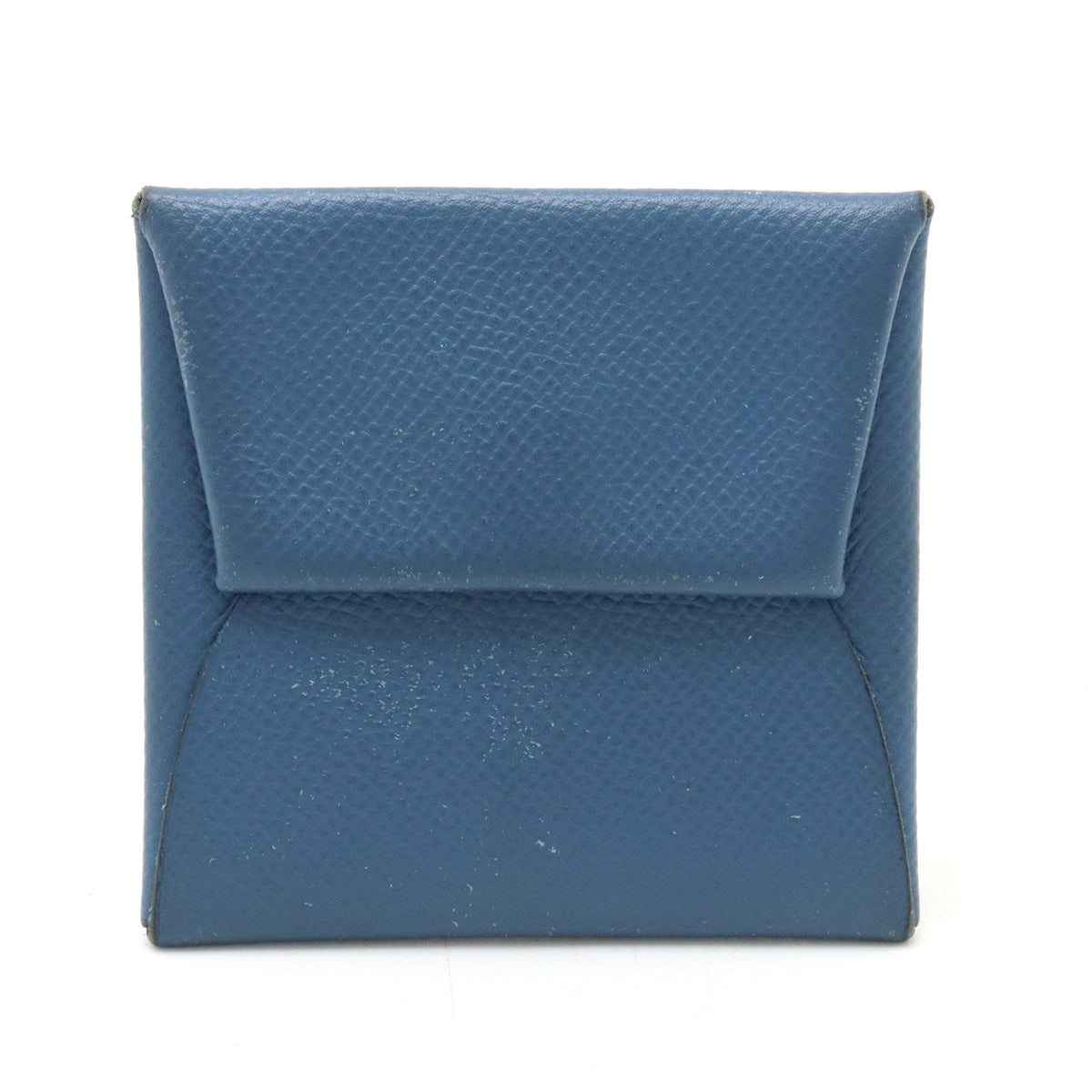 Hermes Bastia Coin Case Leather Blue in Very Good Condition