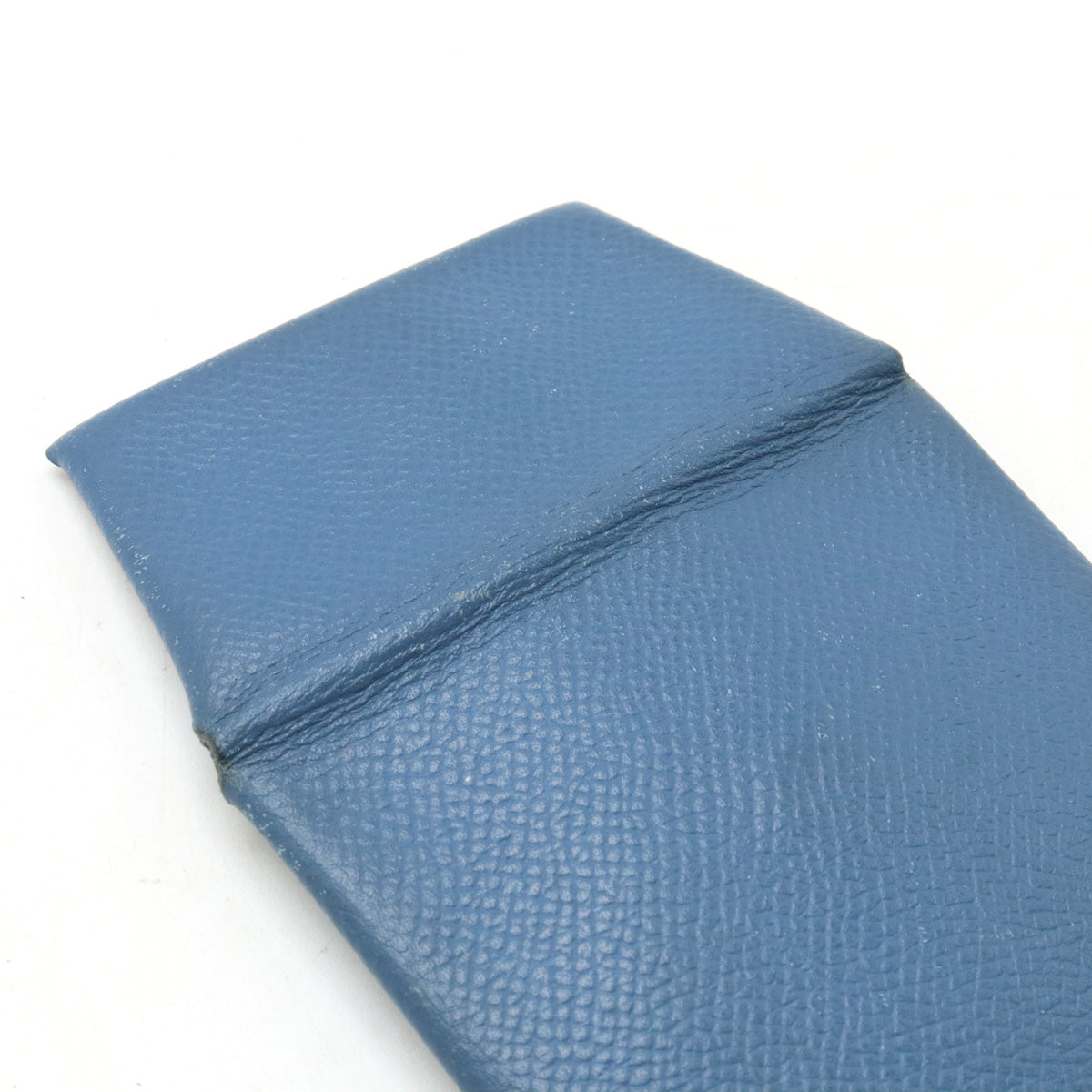 Hermes Bastia Coin Case Leather Blue in Very Good Condition