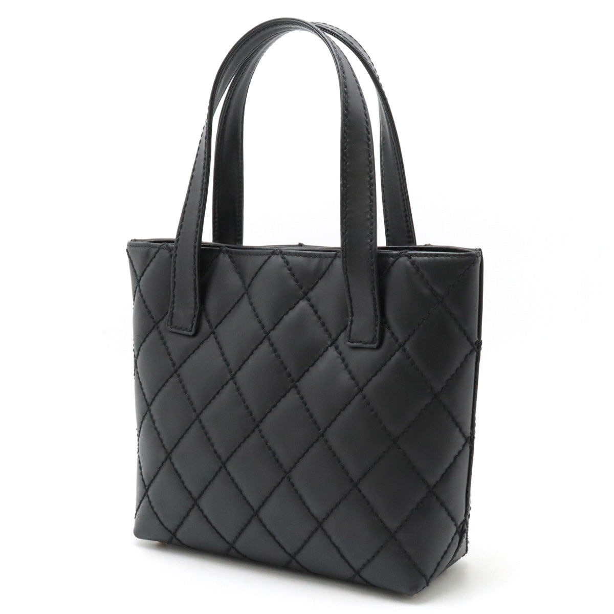 Chanel Wild Stitch Leather Tote Bag Black