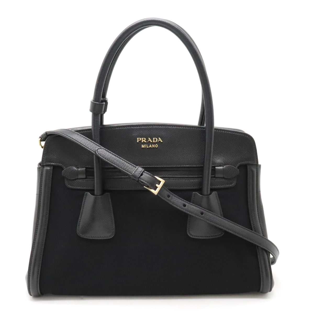 Prada Canvas Leather 2WAY Tote Handbag BN2595