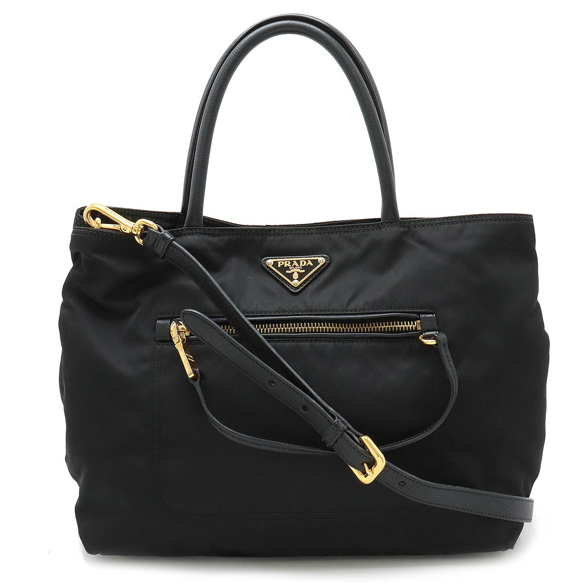 Prada Nylon Leather Tote Bag BN1825