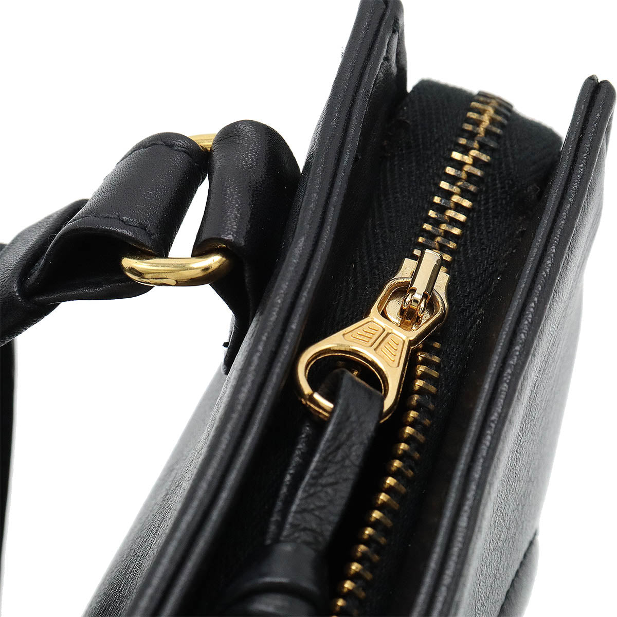 Chanel Leather Waist Bag Black Gold Hardware