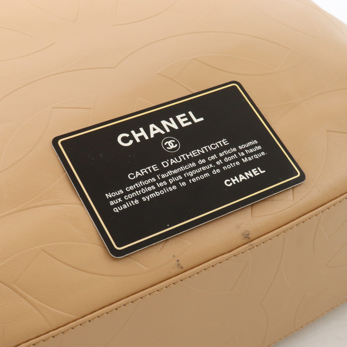 Chanel Leather Coco Mark Embossed Tote Bag