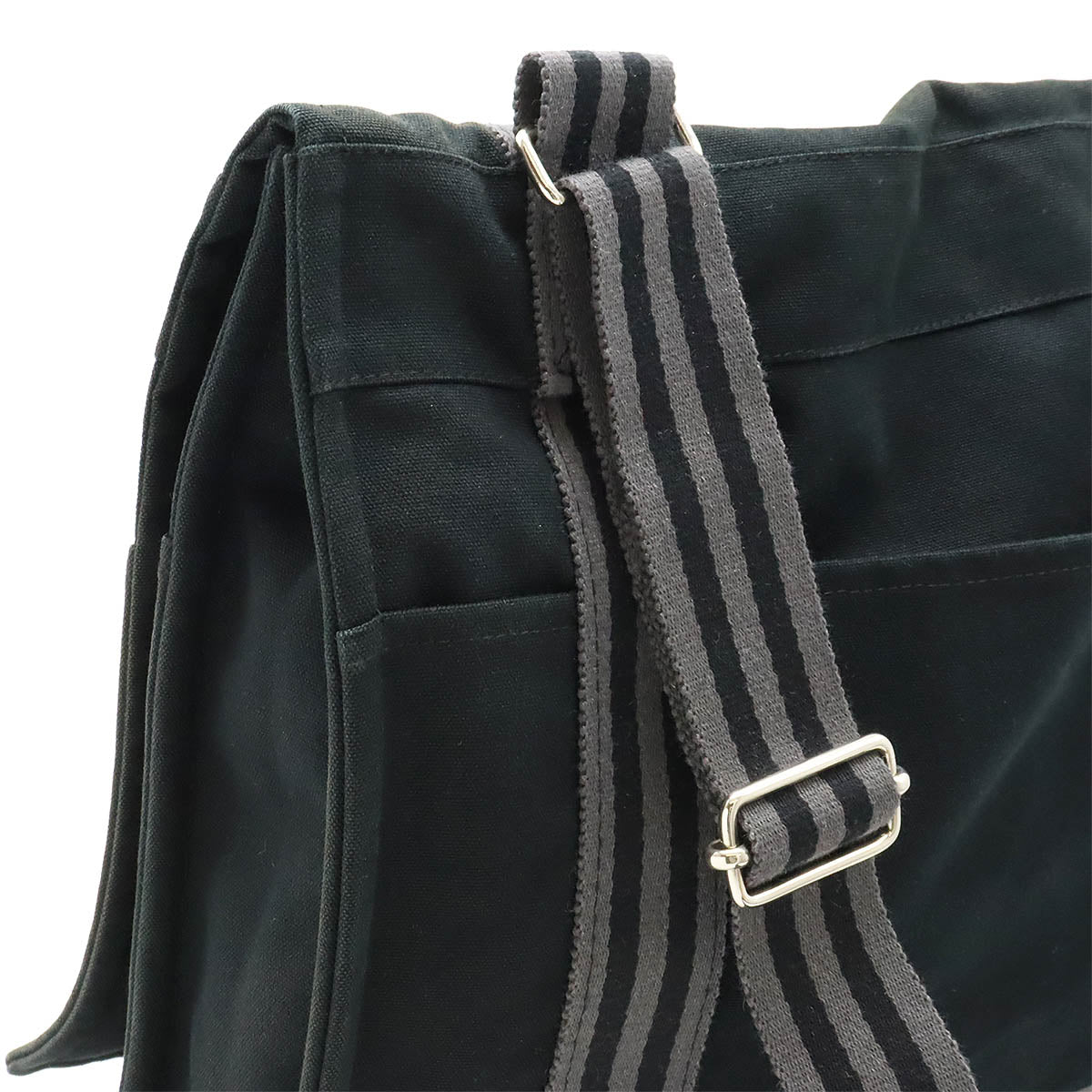 Hermes Canvas Fourre-Tout MM Messenger Bag Black