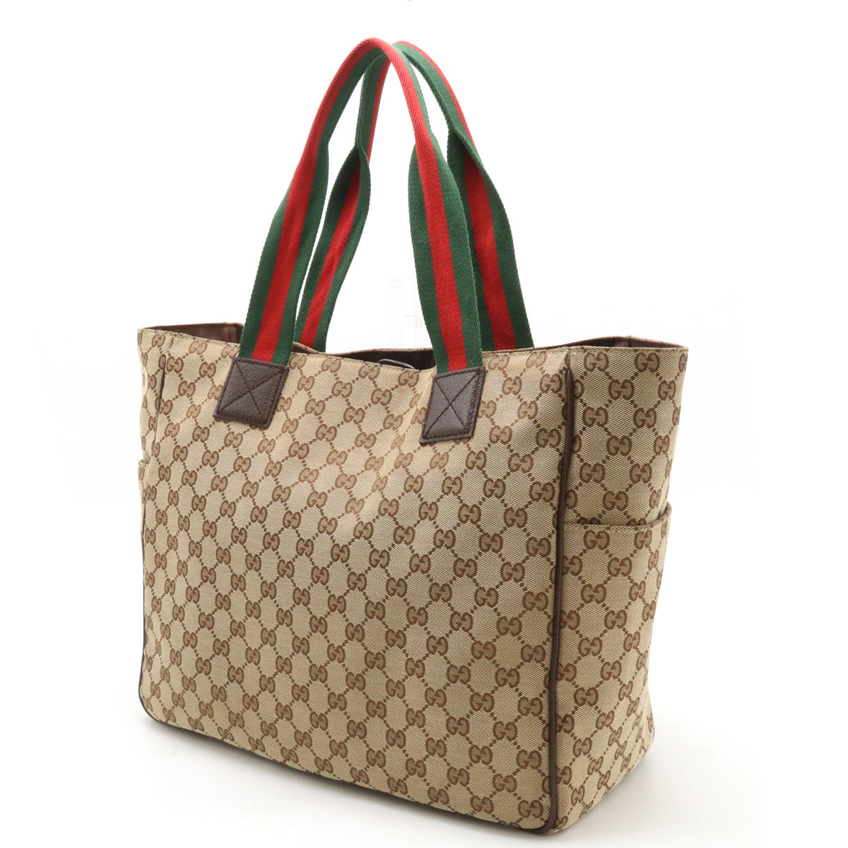 Gucci GG Canvas Sherry Line Large Tote Shoulder Bag 161836 in Very Good Condition