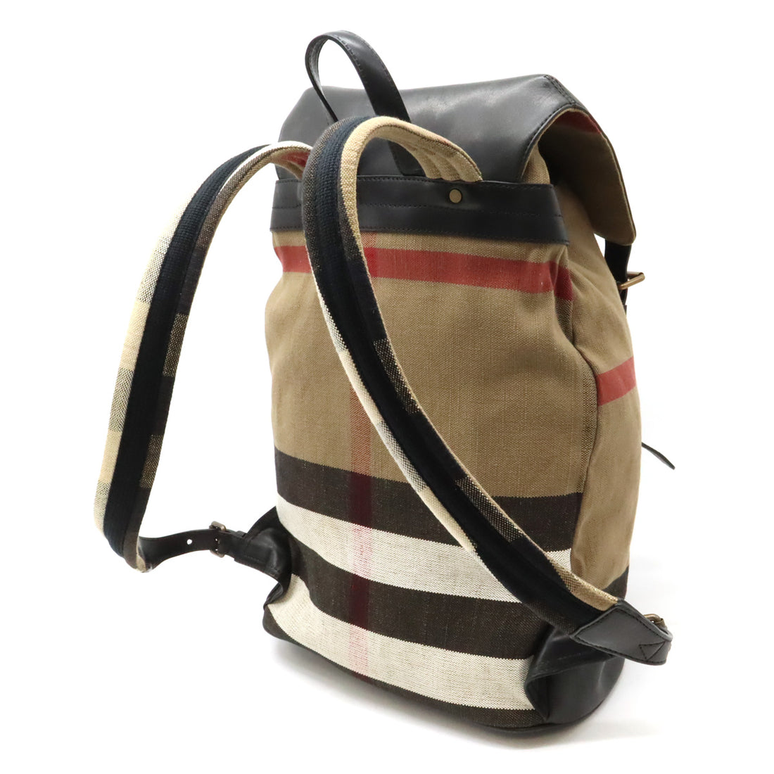 Burberry Mega Check Canvas/Leather Backpack in Very Good Condition