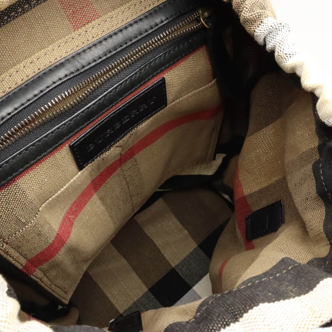 Burberry Mega Check Canvas/Leather Backpack in Very Good Condition