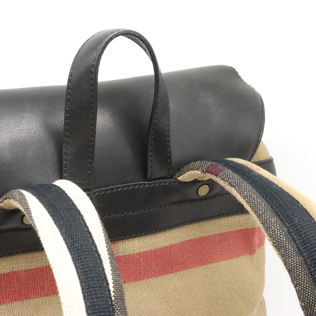 Burberry Mega Check Canvas/Leather Backpack in Very Good Condition