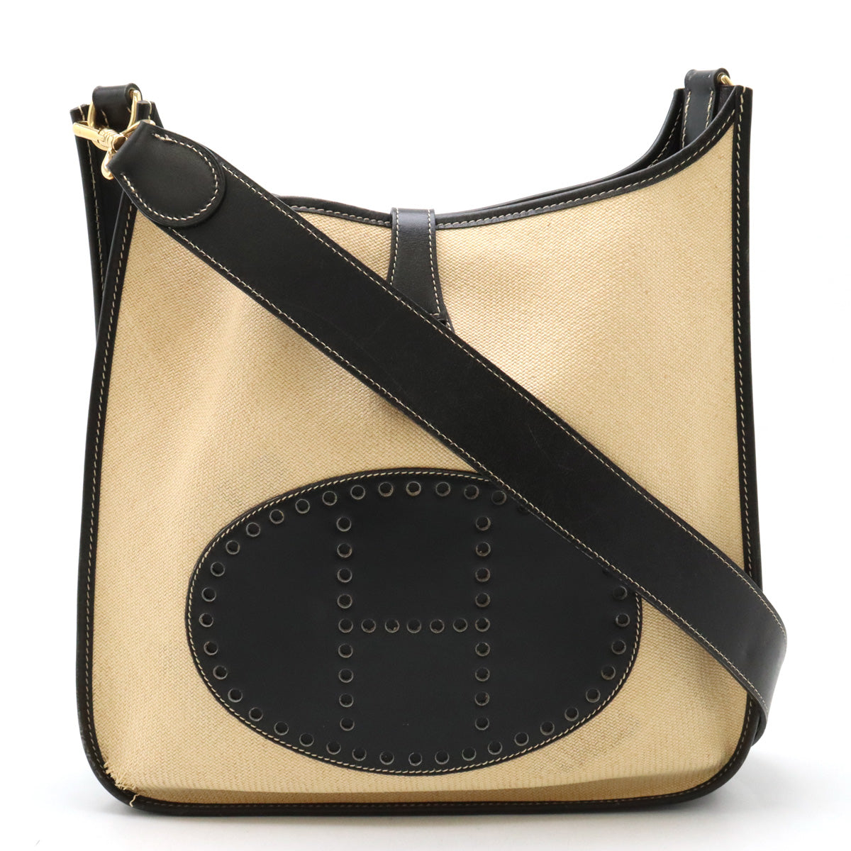 Hermes Evelyne GM Straw Box Calf Shoulder Bag