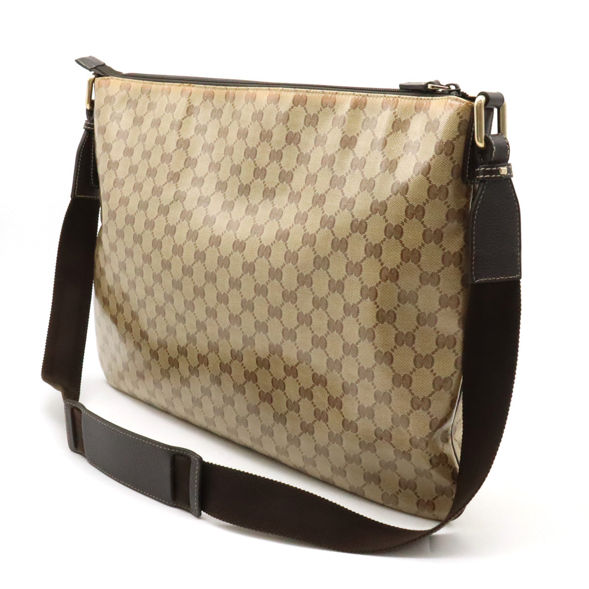 Gucci GG Crystal Coated Canvas/Leather Shoulder Messenger Bag in Very Good Condition