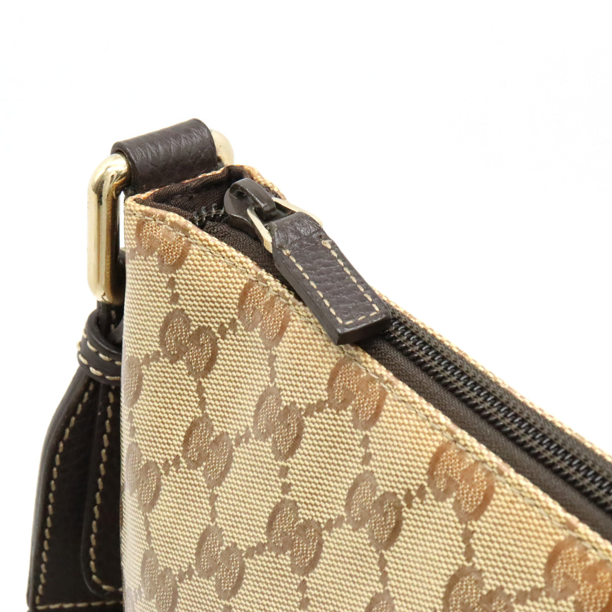 Gucci GG Crystal Coated Canvas Leather Shoulder Bag