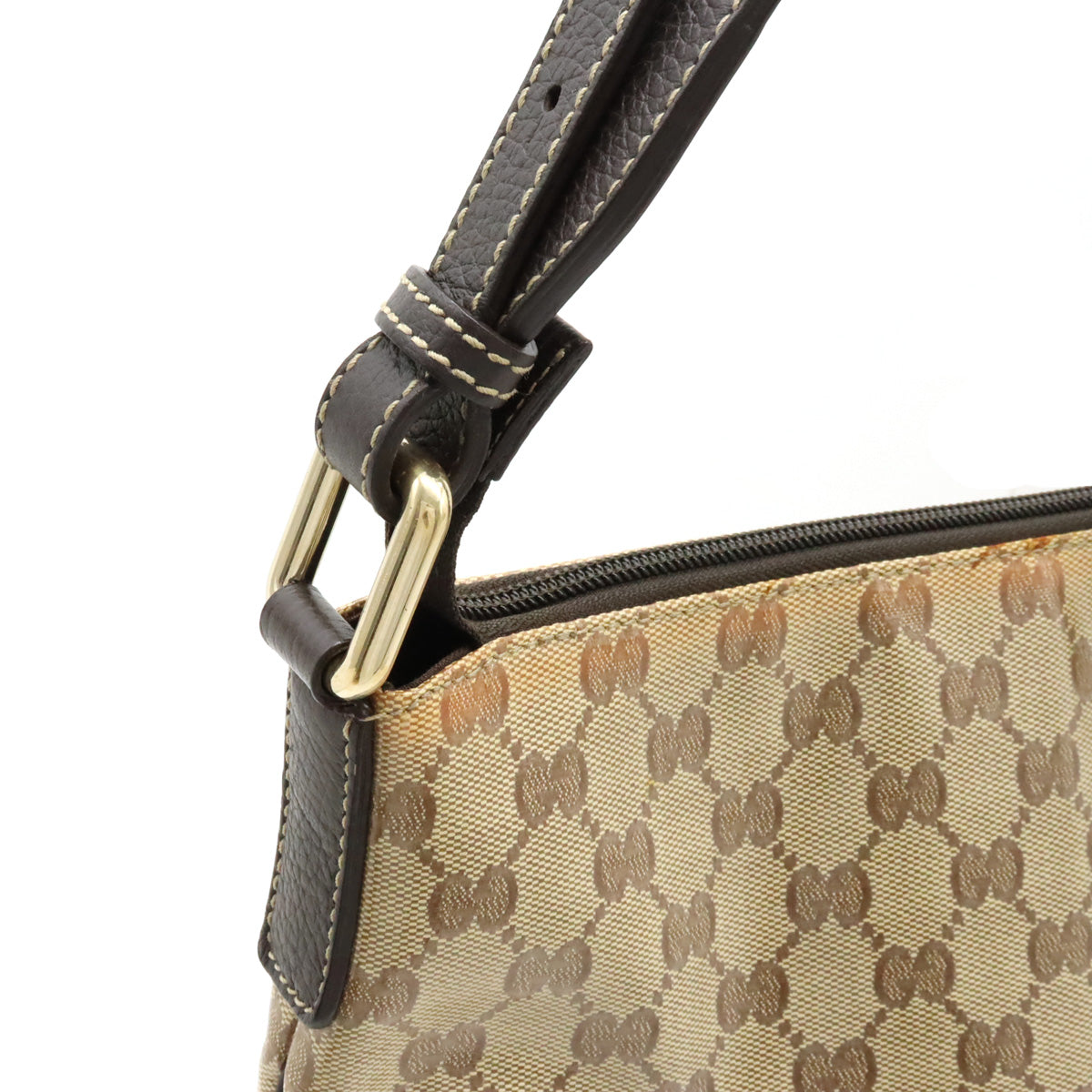 Gucci GG Crystal Coated Canvas Leather Shoulder Bag