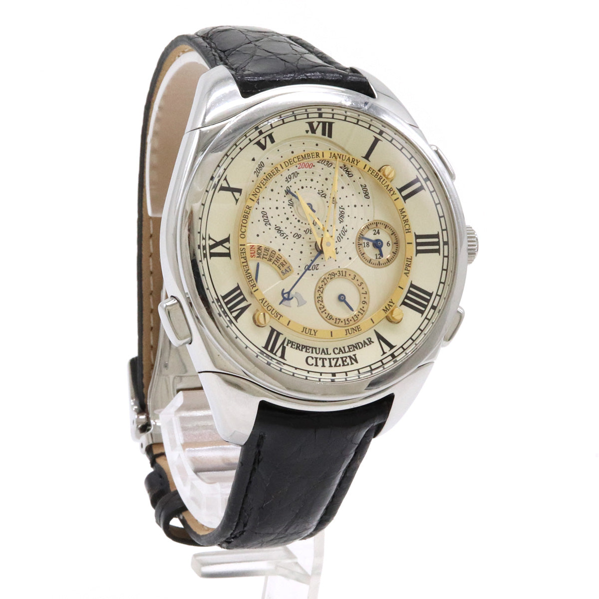 Citizen Campanola Chronograph Perpetual Calendar Quartz Watch 6702-H27350 in Very Good Condition