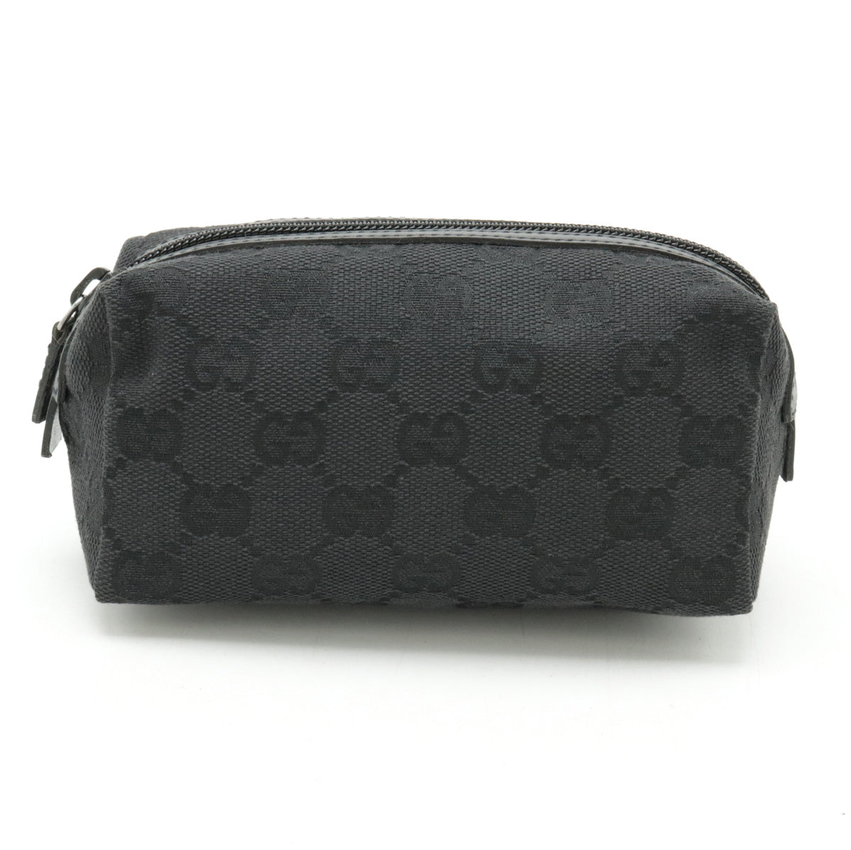 Gucci GG Canvas Leather Cosmetic Pouch 29596 in Pristine Condition